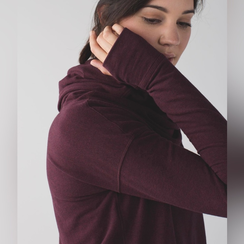 Lululemon Stress Less Hoodie – Size 4 (Heathered Bordeaux Drama)